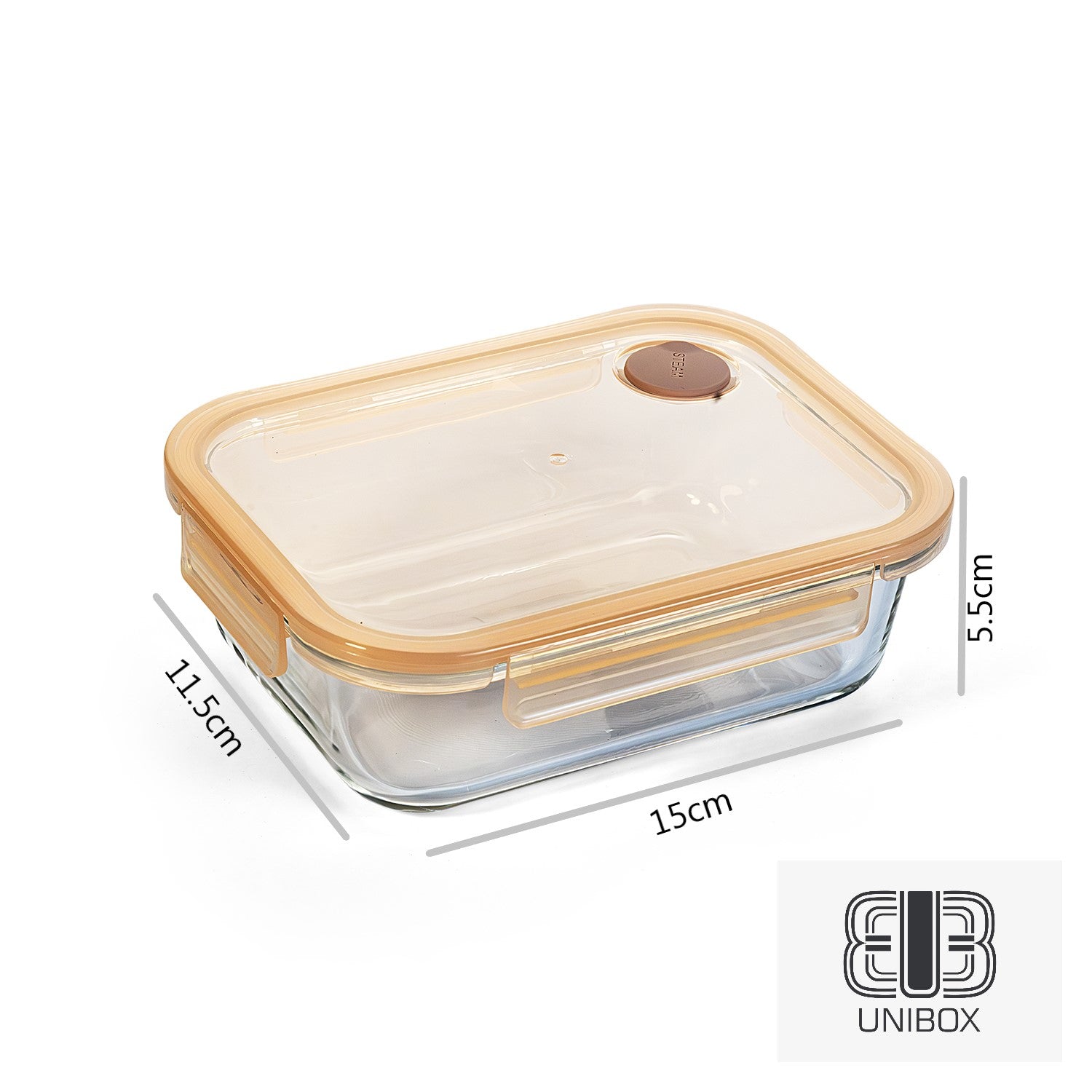 Unibox High Quality Borosilicate Glass Food Container, Leak-Proof & Microwave Safe