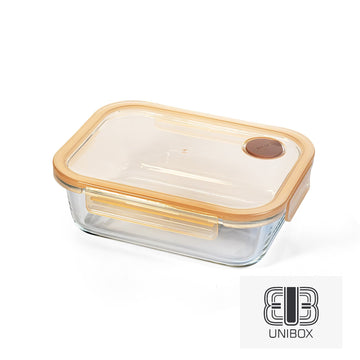Unibox High Quality Borosilicate Glass Food Container, Leak-Proof & Microwave Safe