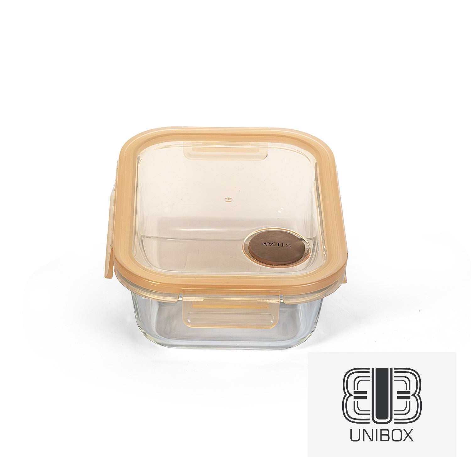 Unibox High Quality Borosilicate Glass Food Container, With Two Compartments, Leak-Proof & Microwave Safe