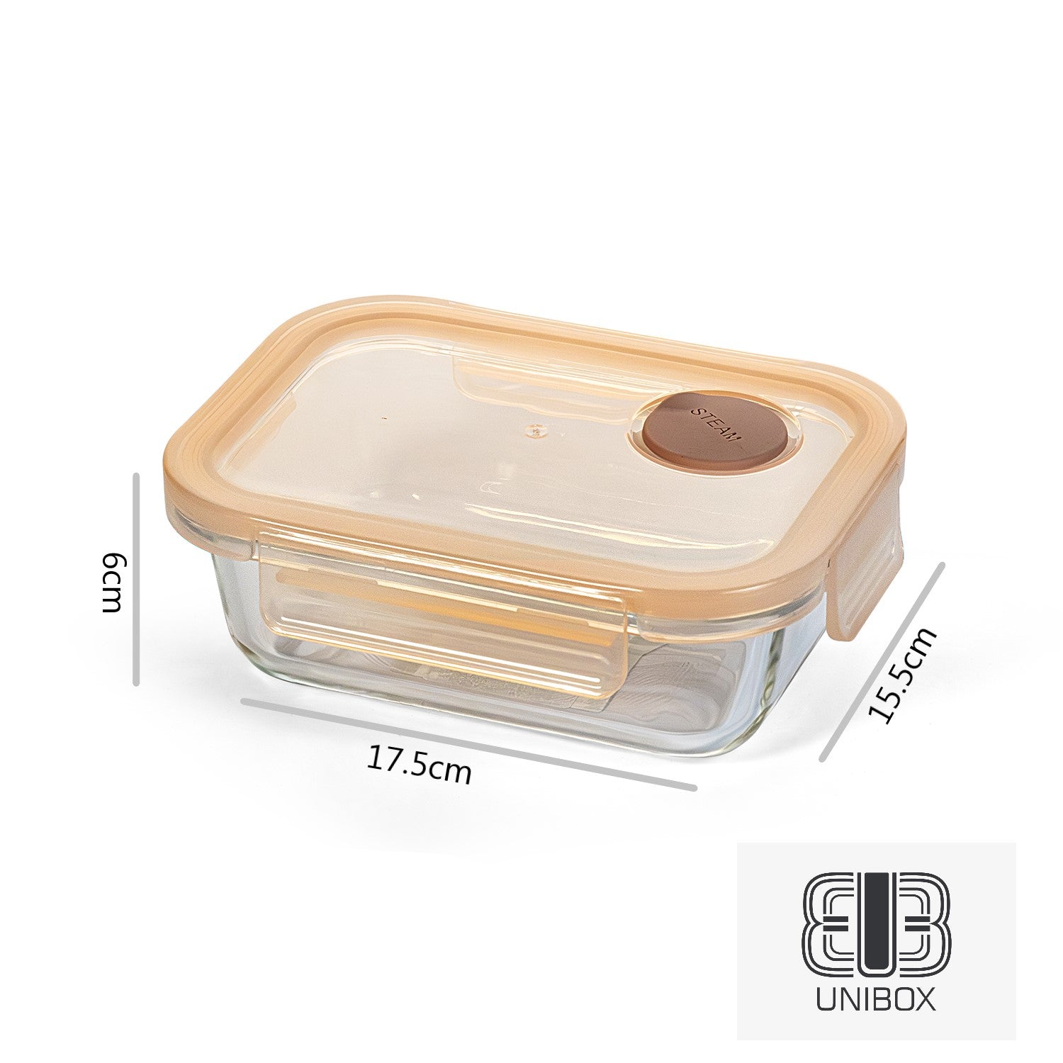 Unibox High Quality Borosilicate Glass Food Container, Leak-Proof & Microwave Safe