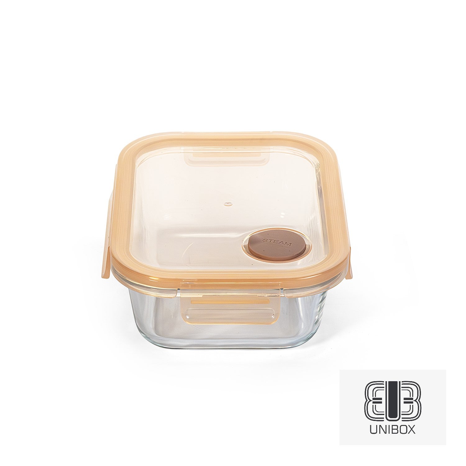 Unibox High Quality Borosilicate Glass Food Container, With Two Compartments, Leak-Proof & Microwave Safe