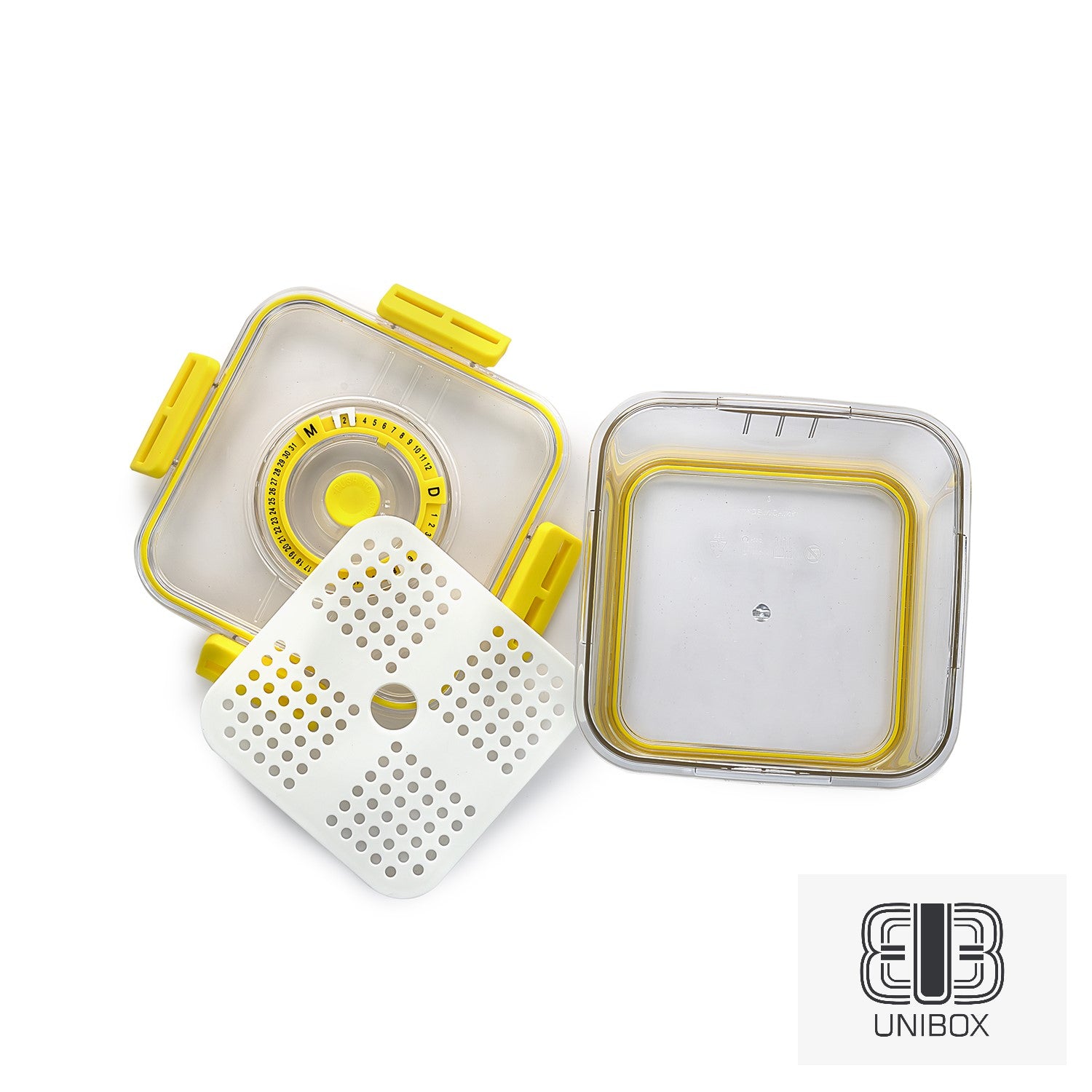 Unibox Airtight Storage Box, PET, 100% BPA Free, With Month & Date Tracker